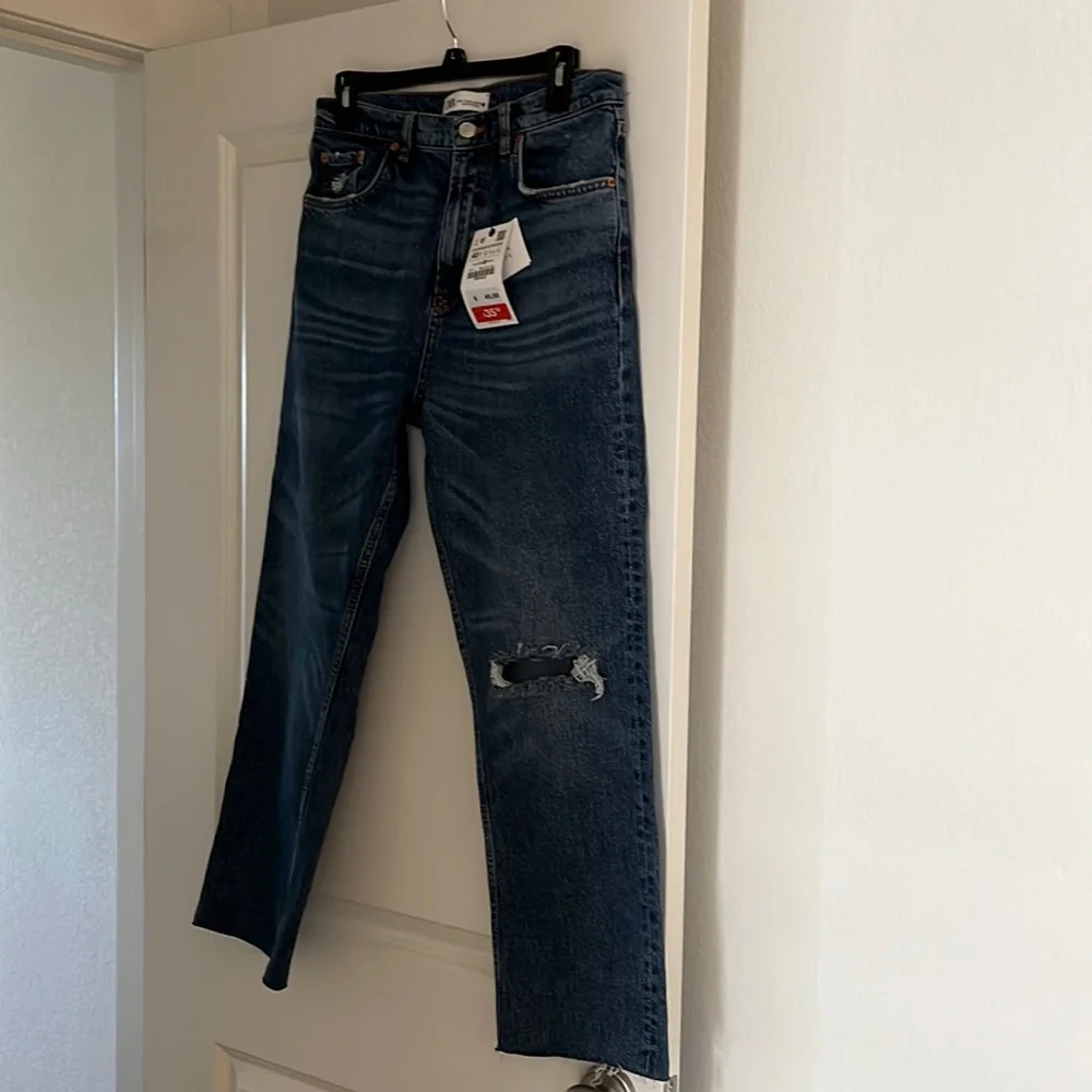 NWT Zara blue “mom” jeans.